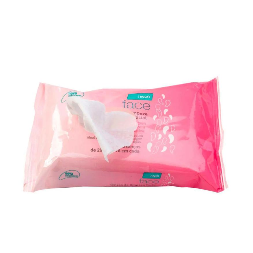 Needs Lenço Demaquilante Face Limpeza Facial 25 Unidades