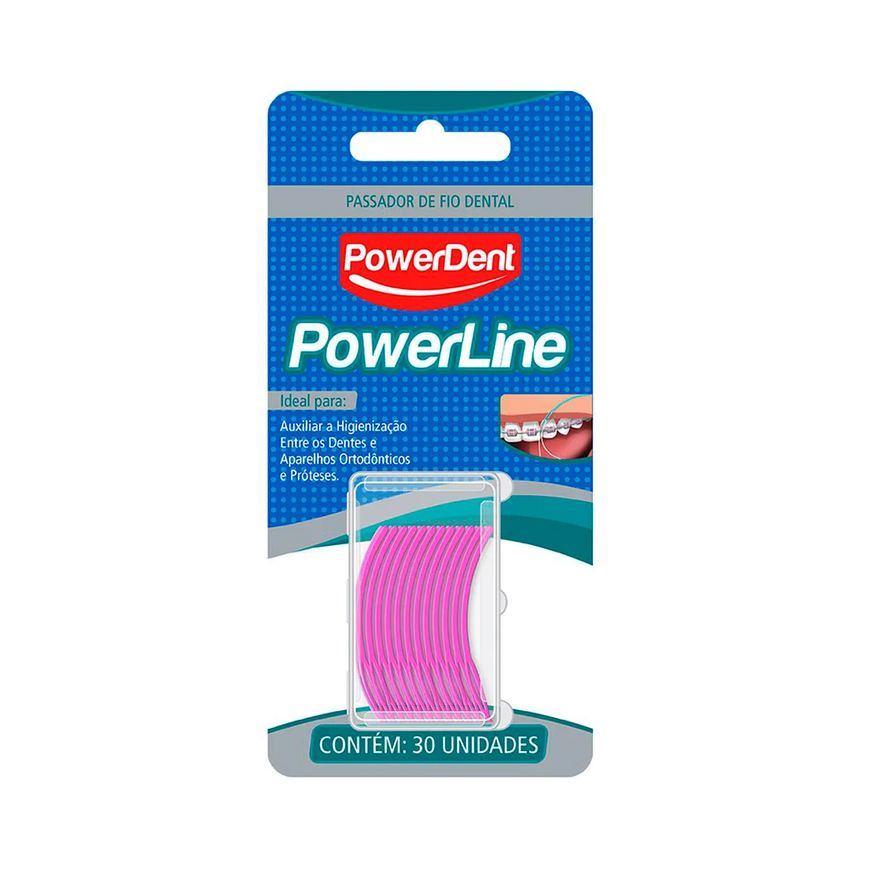 Powerdent Passador de Fio Dental PowerLine com 30 Unidades