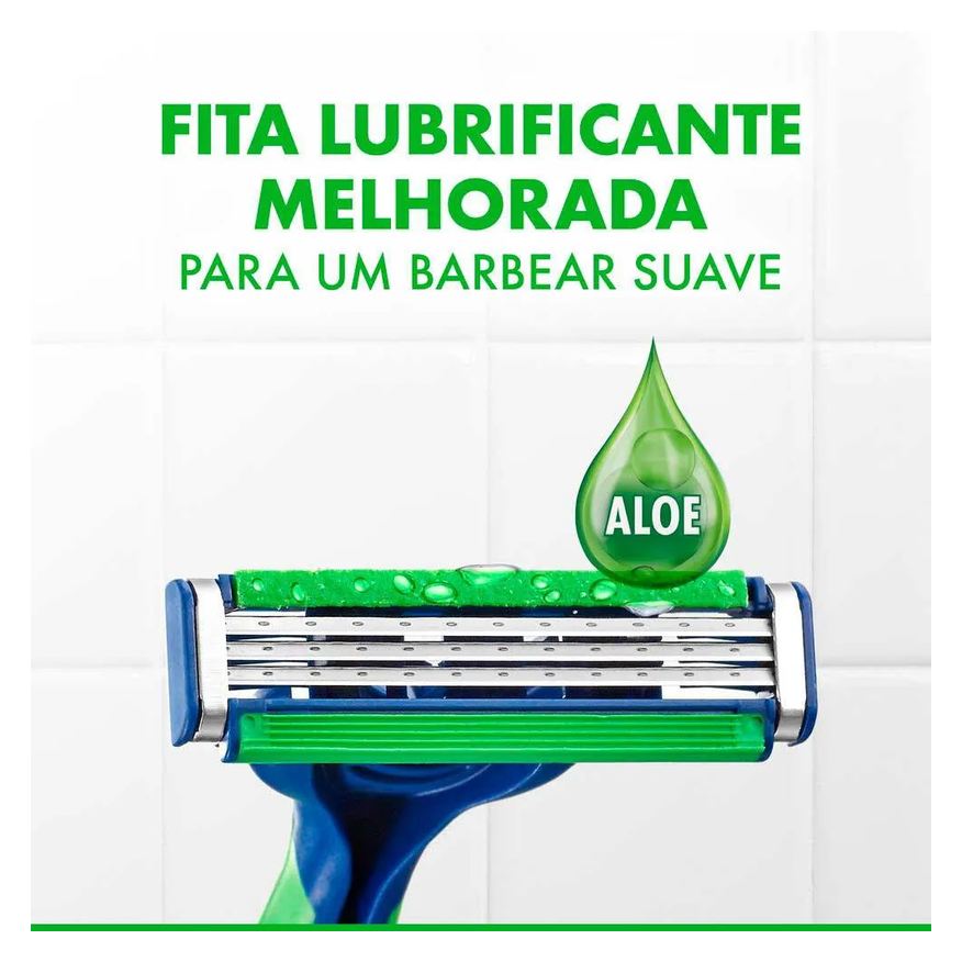 Gillette Aparelho de Barbear Prestobarba 3 Sensitive Aloe Vera 4 unidades
