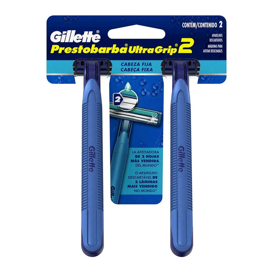 Gillette Aparelho para Barbear Masculino Prestobarba Ultragrip com 2 unidades