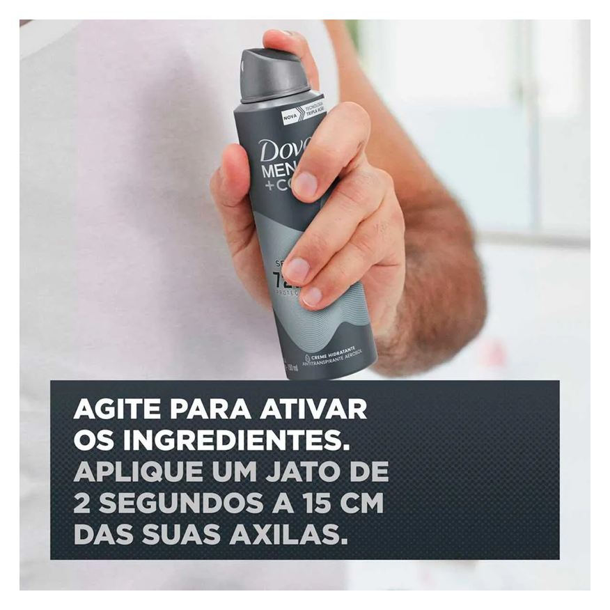 Dove Men Desodorante Antitranspirante Aerosol +Care Sem Perfume 48h 150ml