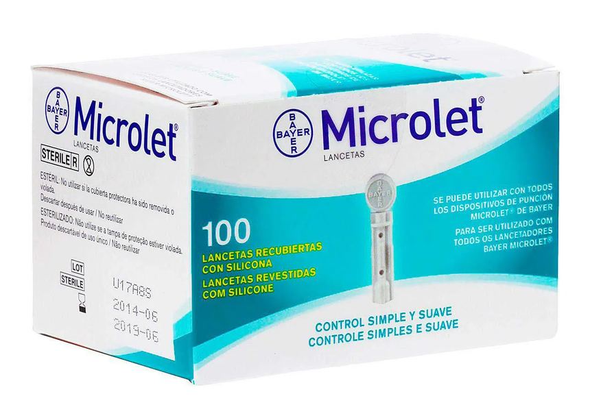 Microlet Lanceta Revestidas com Silicone com 100 unidades