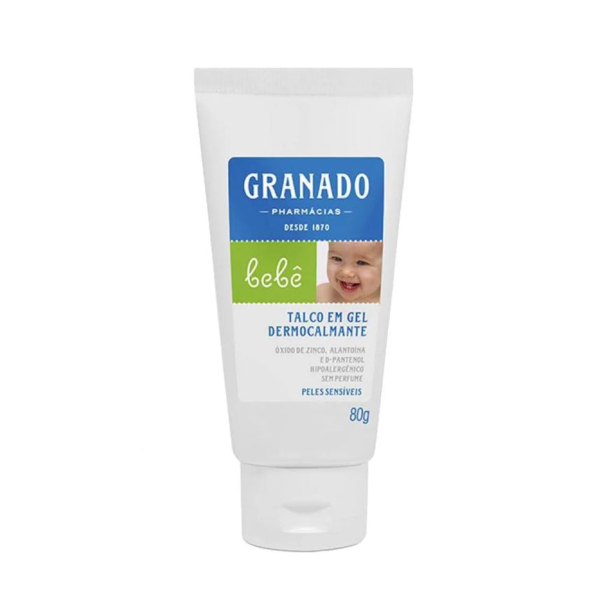 Granado Talco em Gel Bebê Dermocalmante Hipoalergênico Peles Sensíveis Sem Perfume 80g