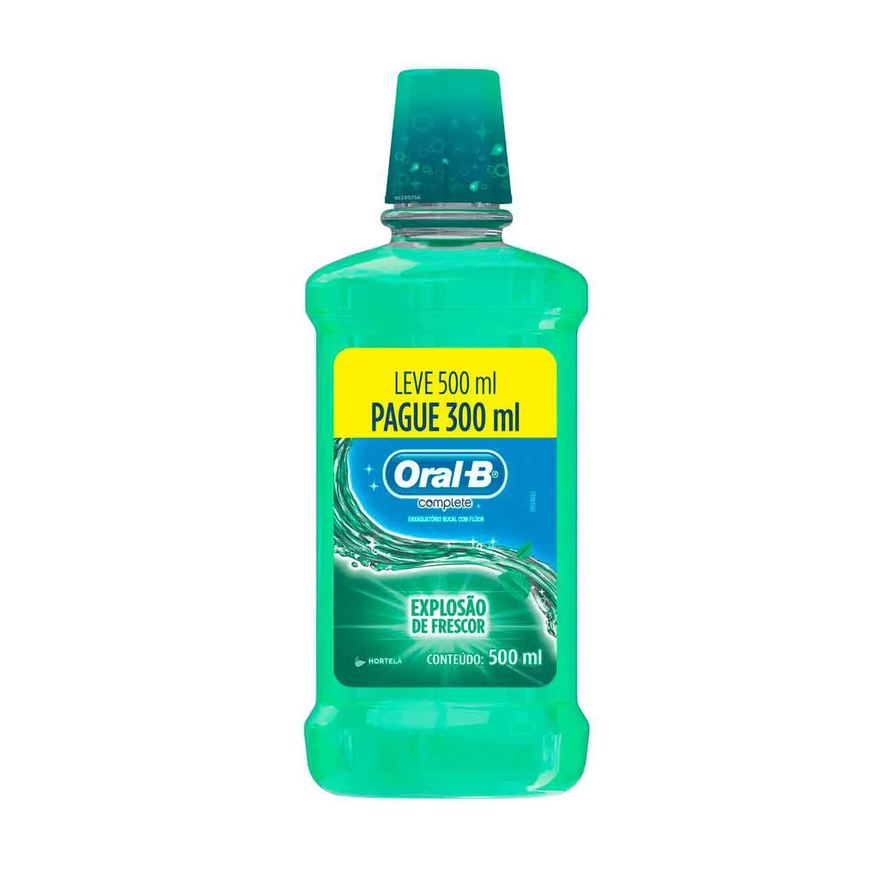 Oral-B Enxaguante Antisséptico Bucal Complete Explosão de Frescor Hortelã Sem Álcool com 500ml