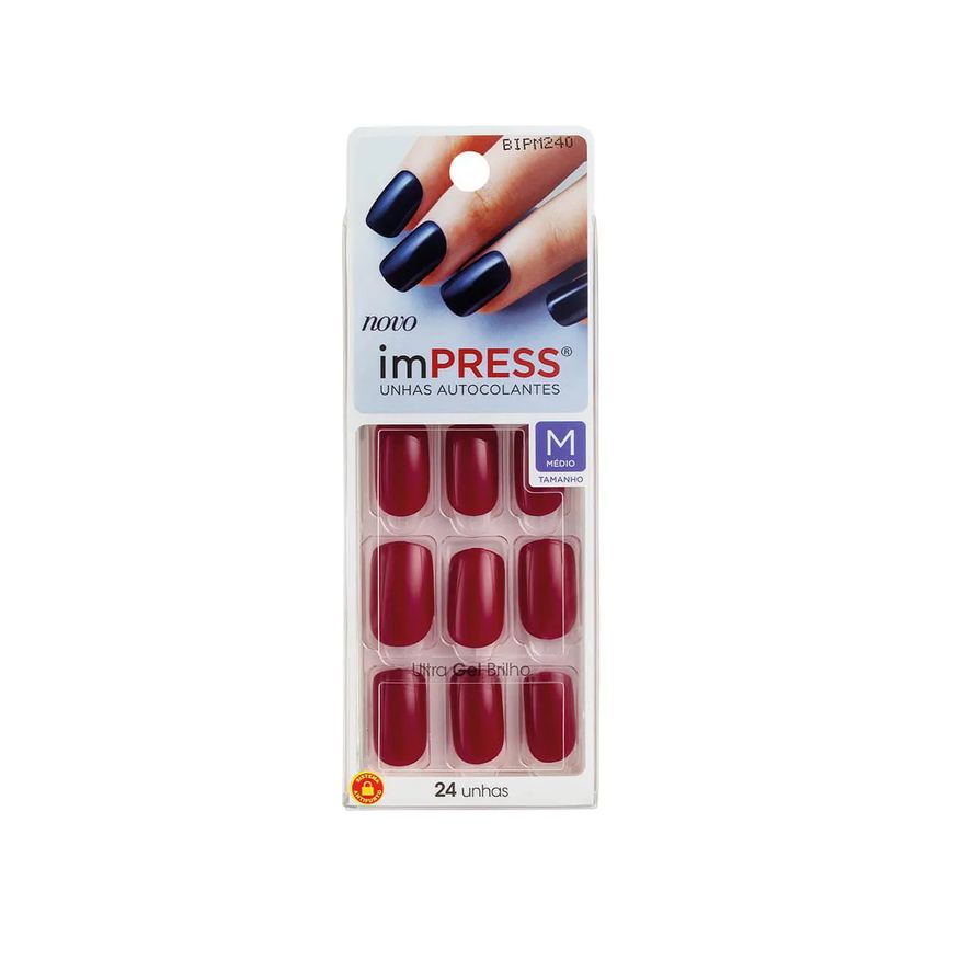 Autocolantes Unhas Impress Message Me Média com 24 Unidades