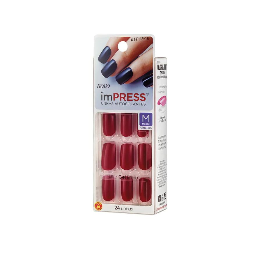 Autocolantes Unhas Impress Message Me Média com 24 Unidades