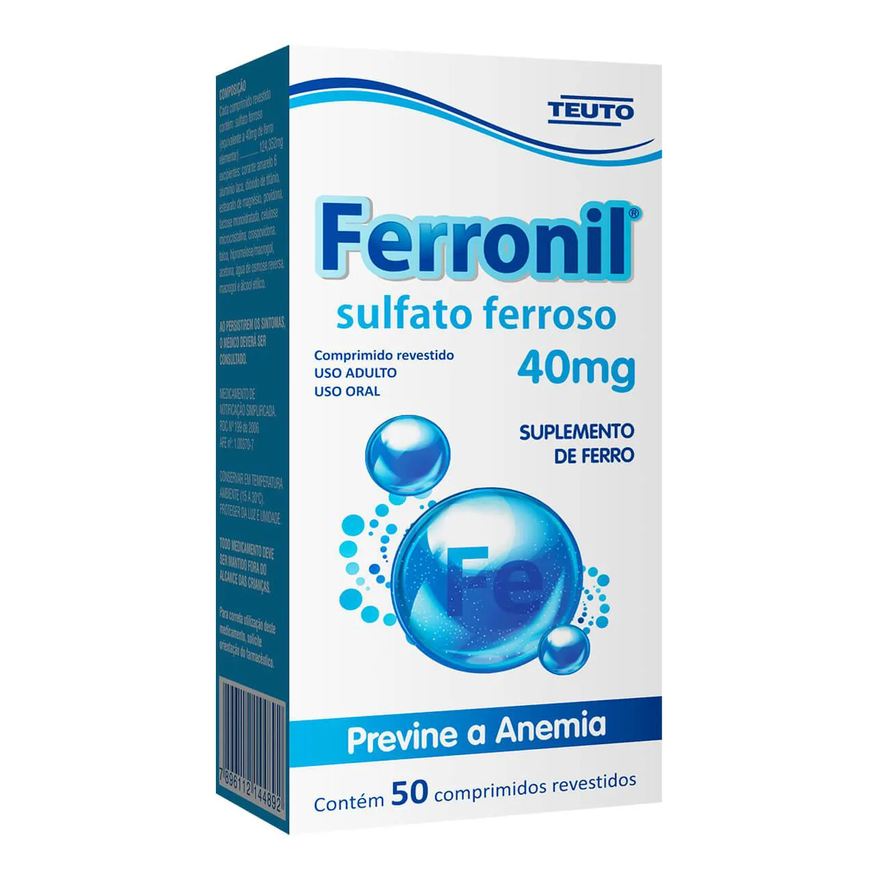 Ferronil Ferro Teuto 40mg 50 comprimidos