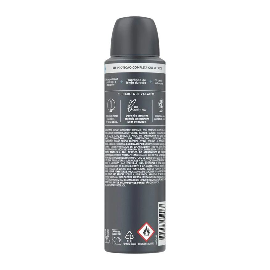 Dove Men Desodorante Antitranspirante Aerosol Dove Men+Care Proteção Total Masculino 72h 150ml