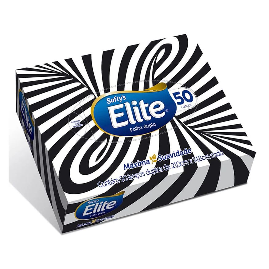de Lenço Papel Softy's Elite Folha Dupla com 50 unidades