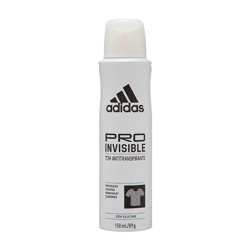 Adidas Desodorante Antitranspirante Aerosol Pro Invisible Performance Sem Manchas Feminino 72h 150ml
