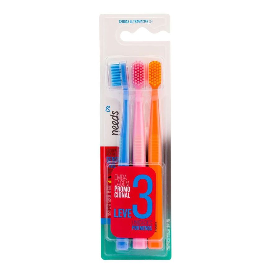 Needs Escova de Dente Sensitive 6240 Ultramacia 3 Unidades