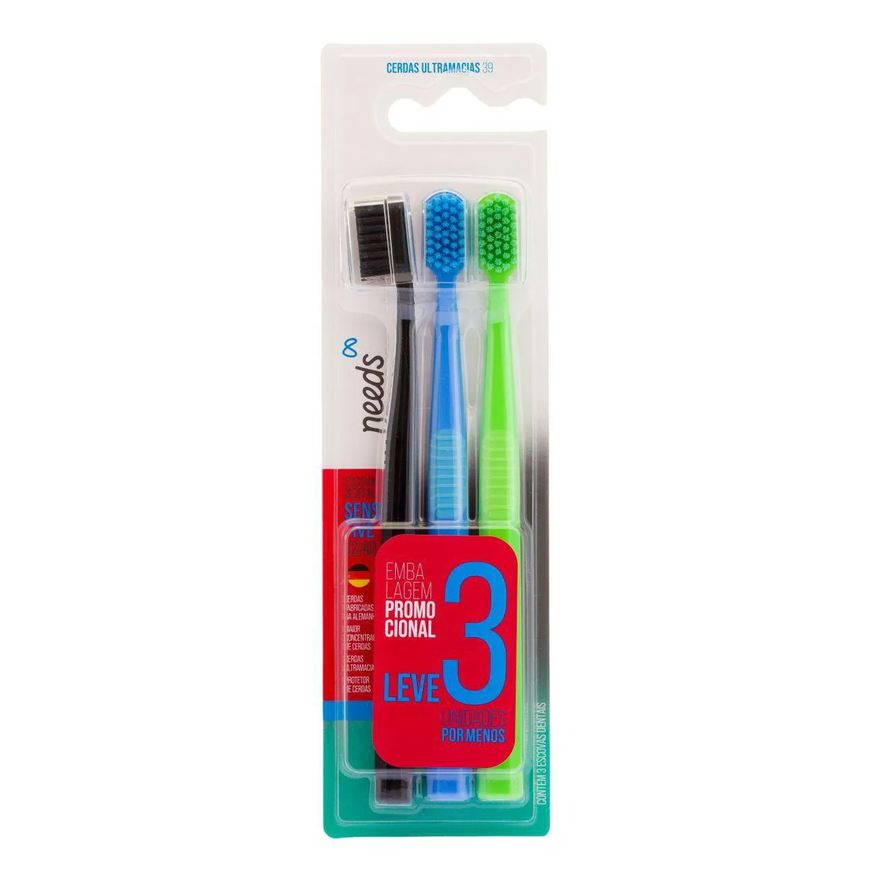 Needs Escova de Dente Sensitive 6240 Ultramacia 3 Unidades