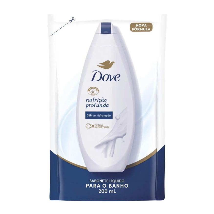 Dove Refil Sabonete Líquido Corporal Nutrição Profunda com 200ml