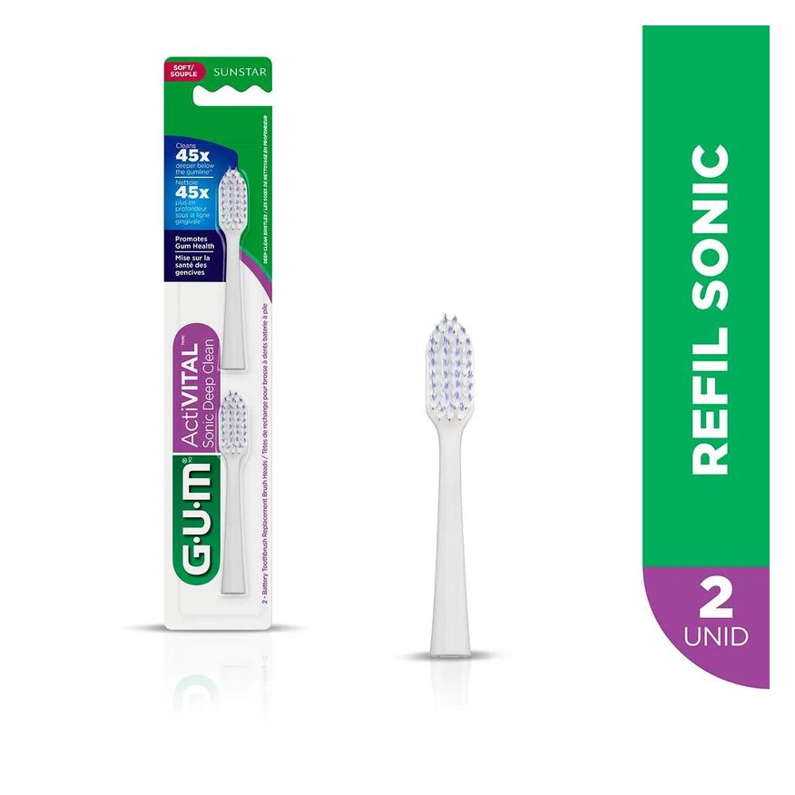 Gum Refil Escova de Dente ActiVITAL Sonic Deep Clean com 2 unidades