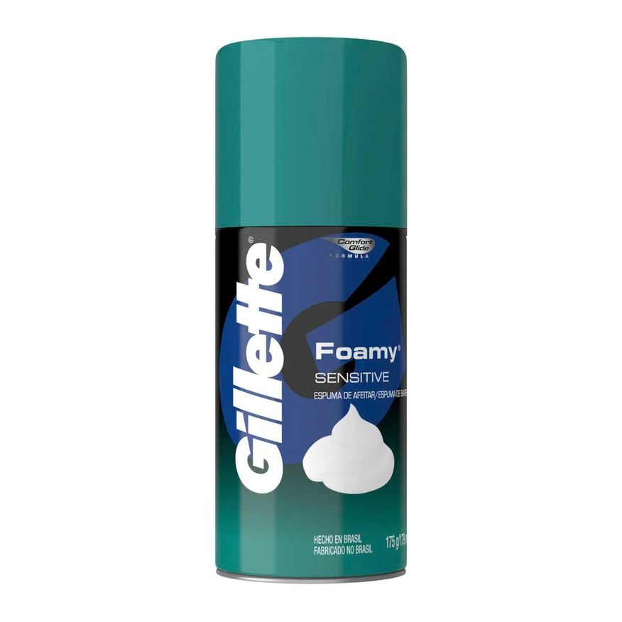 Gillette Espuma de Barbear Foamy Sensitive com 175g