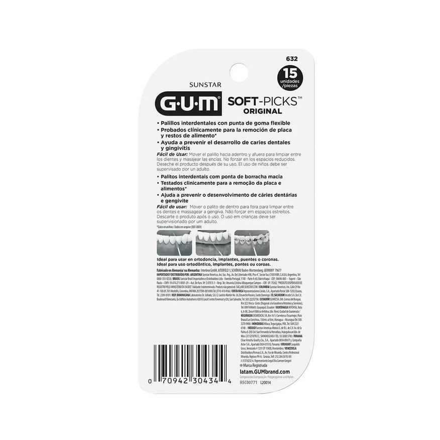 Interdental Palito G.U.M Soft Picks Original 15 unidades