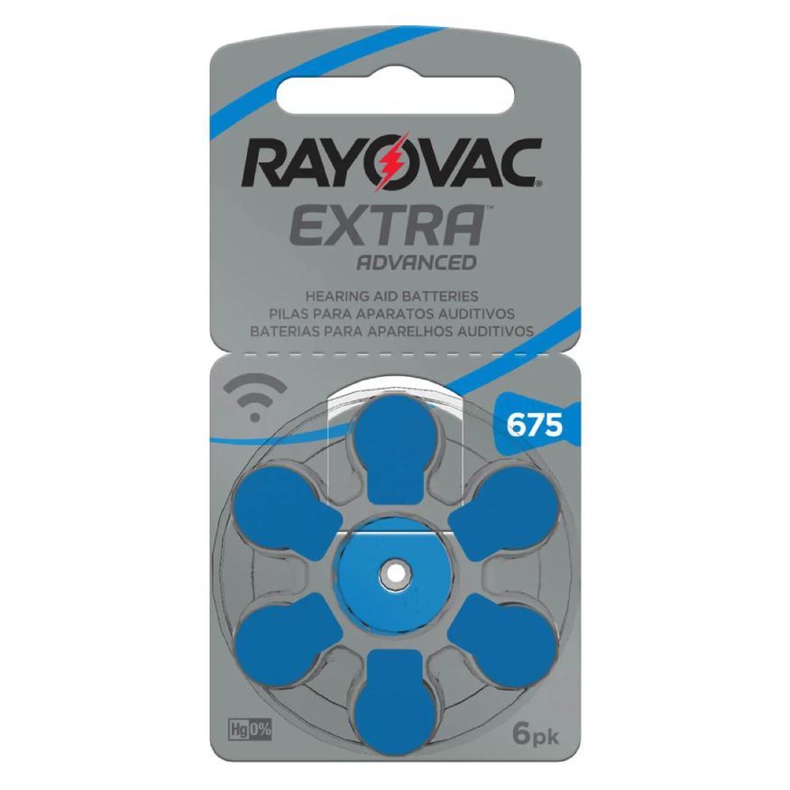 Rayovac Pilha para Aparelho Auditivo 675 Extra Advanced com 6 unidades