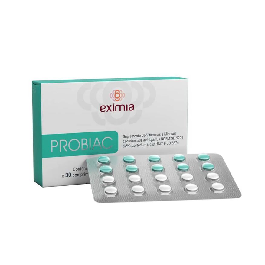 Eximia Suplemento Vitamínico Exímia Probiac - 30 Comprimidos Vitaminas e Minerais + 30 Comprimidos de Lactobacillus