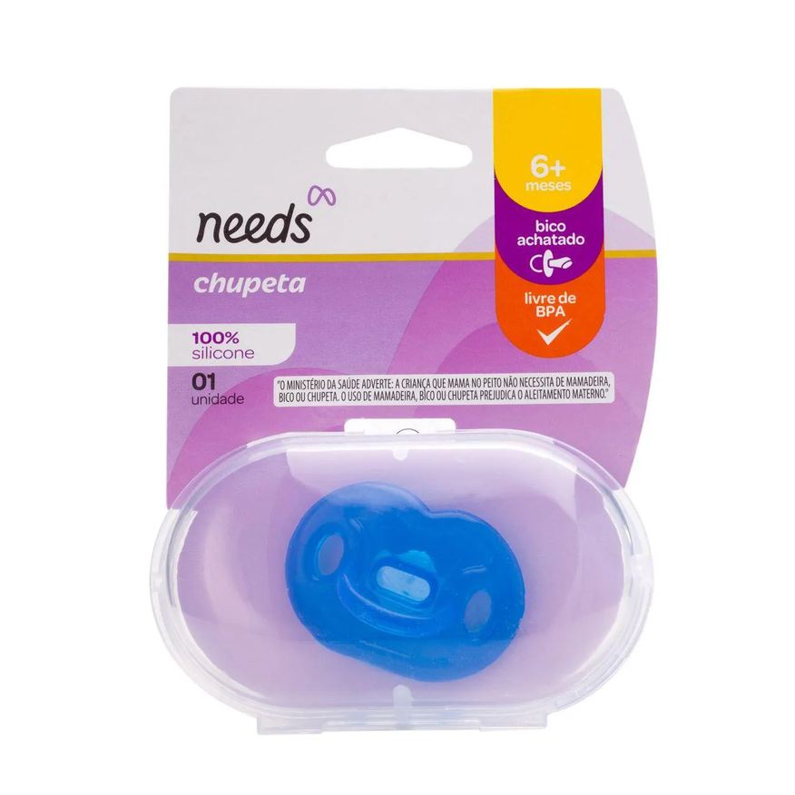 Needs Chupeta de Silicone Tamanho 2 Azul - 1 unidade