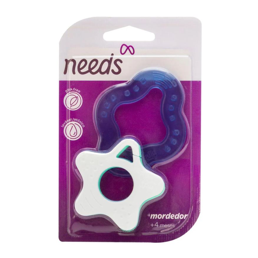 Needs Mordedor Infantil Clean Estrela Azul +4 meses 1 unidade