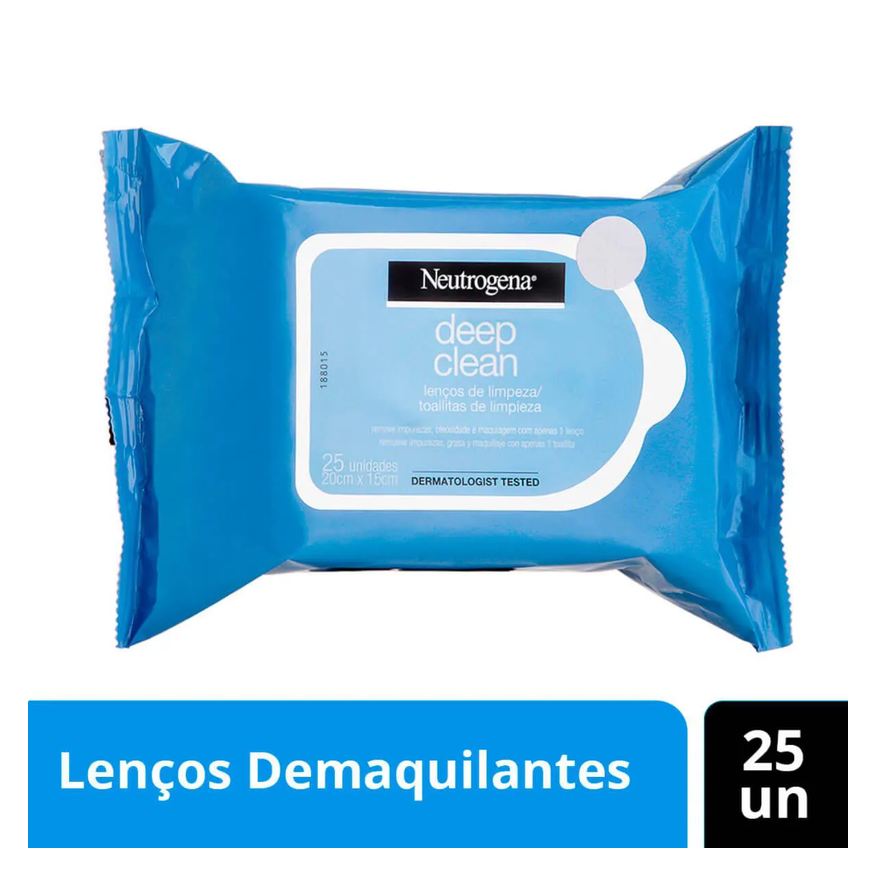 Neutrogena Lenço Demaquilante Deep Clean com 25 unidades