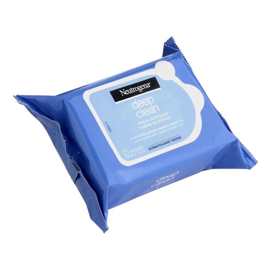 Neutrogena Kit Lenço Demaquilante Deep Clean 25 Unidades 3 Pacotes