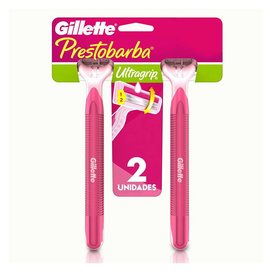 Gillette Aparelho de Depilar Feminino Prestobarba Ultragrip com 2 unidades