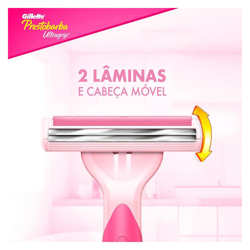 Gillette Aparelho de Depilar Feminino Prestobarba Ultragrip com 2 unidades