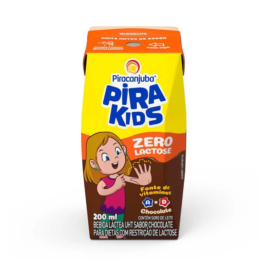 Piracanjuba Pirakids Bebida Láctea Zero Lactose Chocolate com 200ml