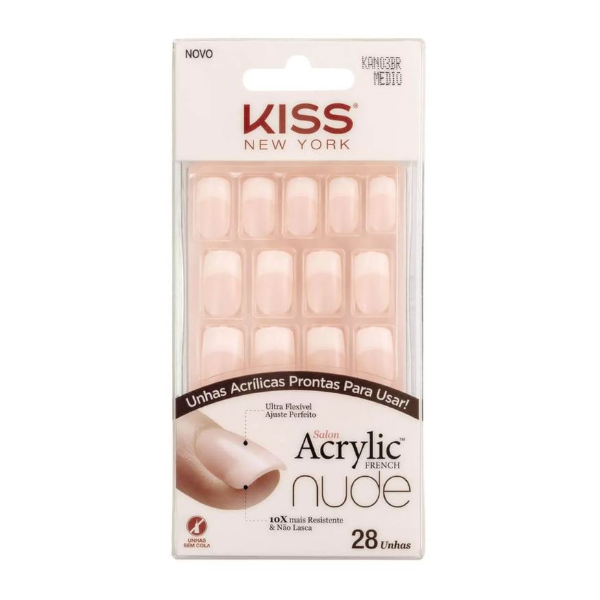 Kiss Unhas Auto Colantes Salon Color Acrylic Media Cashmere