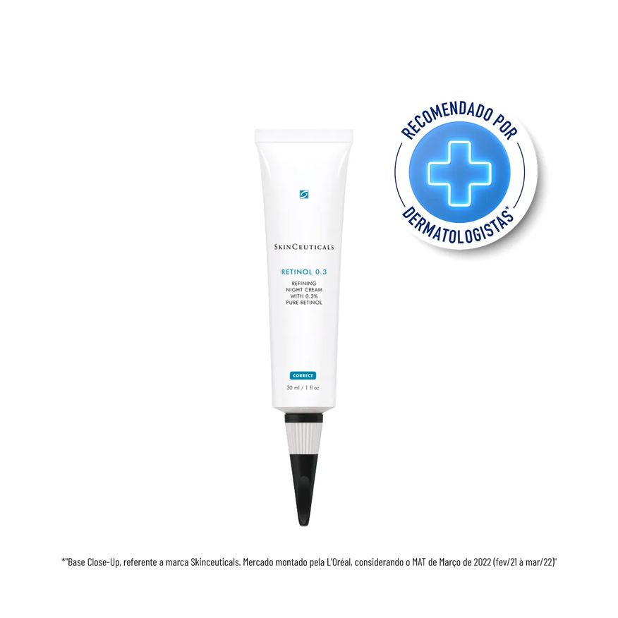 SkinCeuticals Creme Anti-Idade Noturno Retinol 0,3 Tratamento Anti-Idade com Retinol para Iniciantes 30ml