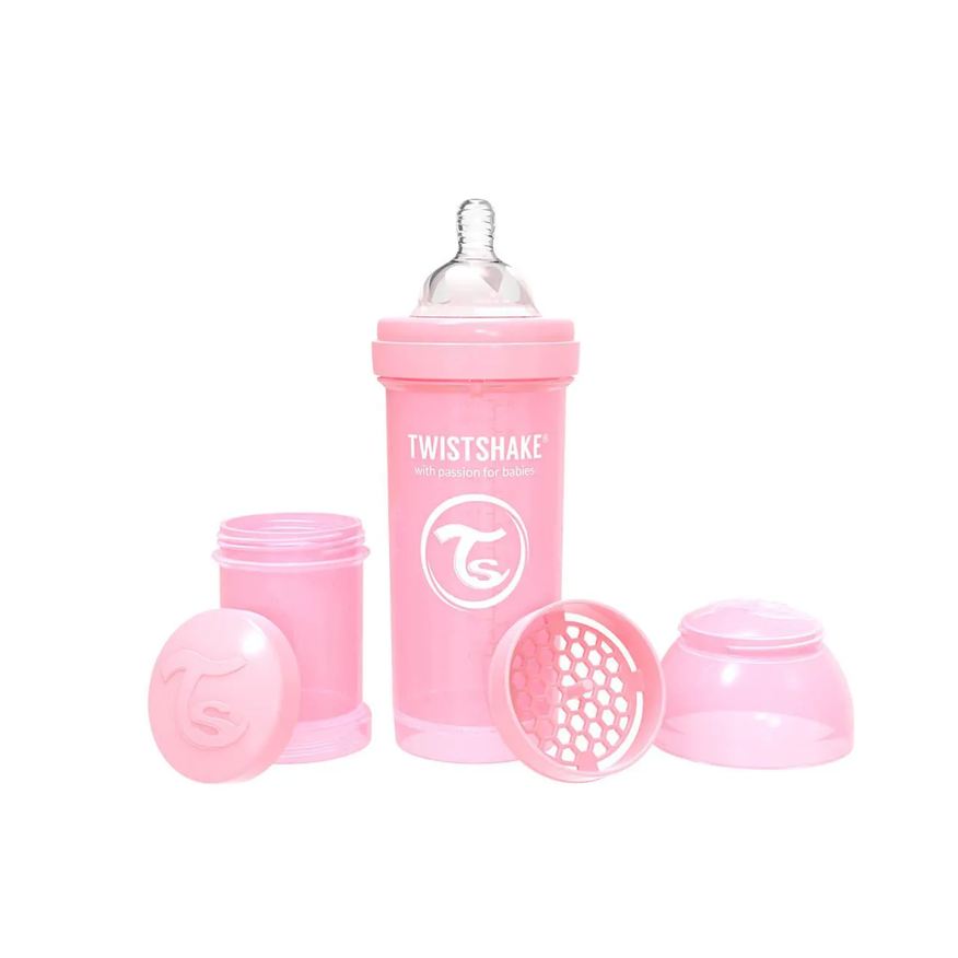 Twistshake Mamadeira Anticólica Rosa 260ml - 1 unidade