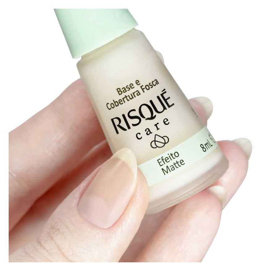 Base e Cobertura Risqué Care Fosca Efeito Matte 8ml