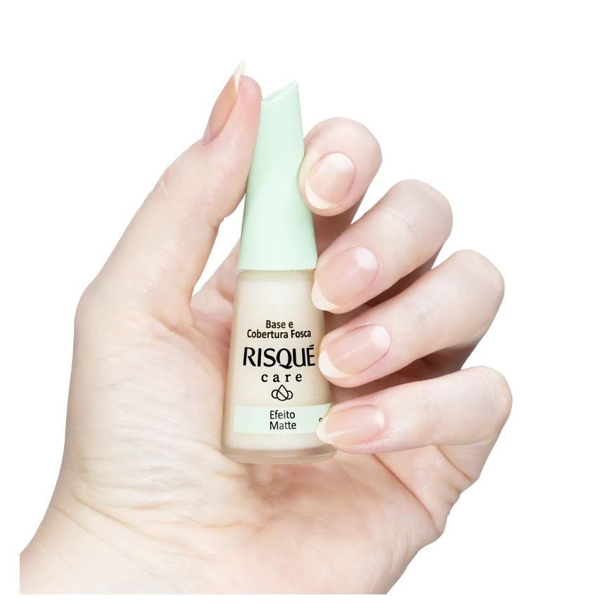 Base e Cobertura Risqué Care Fosca Efeito Matte 8ml