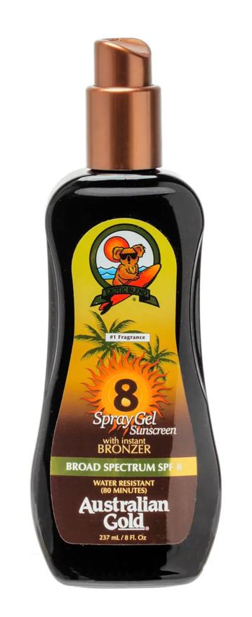 Australian Gold Bronzeador Instant Bronzer FPS 8 Corporal Spray Gel com 237ml