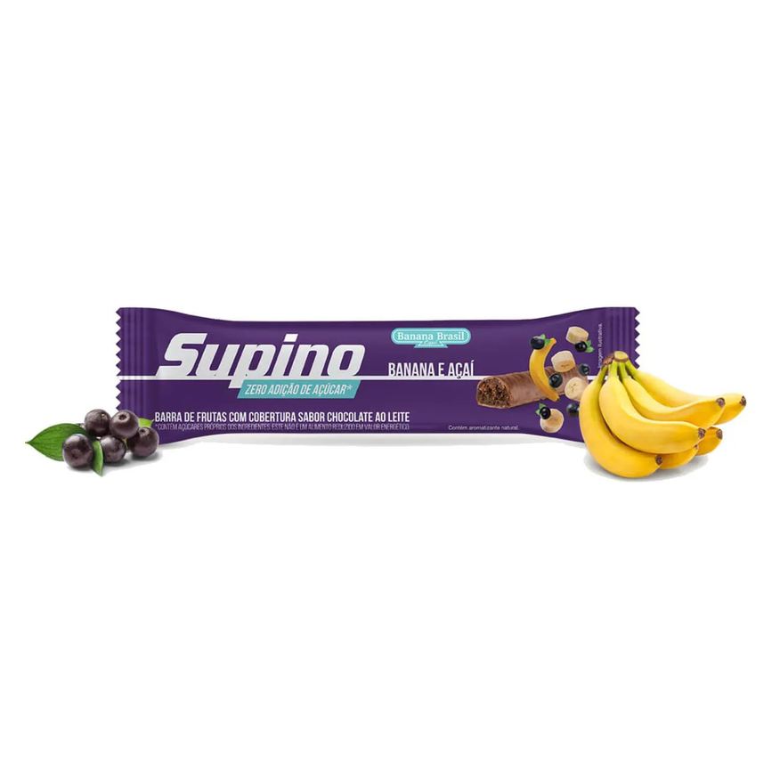 Supino Barra de Fruta Chocolate com Recheio Banana e Açaí 24g