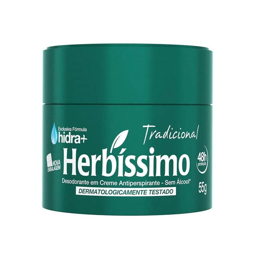 Antitranspirante Desodorante Creme Herbíssimo Tradicional 48h 55g