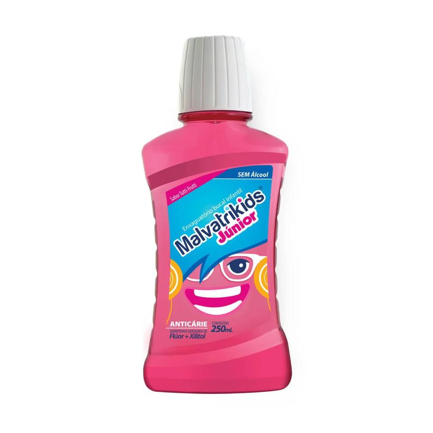 Malvatrikids Enxaguante Antisséptico Bucal Júnior Anticáries Zero Álcool com 250ml