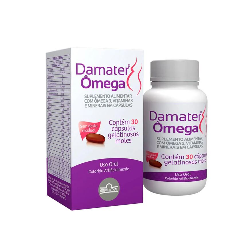 Damater Omega Polivitamínico Damater Ômega para Gestantes 30 cápsulas