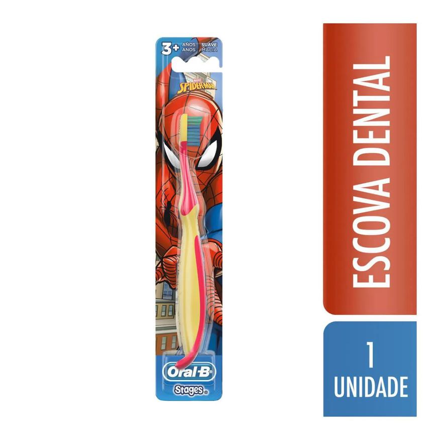 Oral-B Escova de Dente Infantil Stages Homem-Aranha 3+ Anos 1 unidade