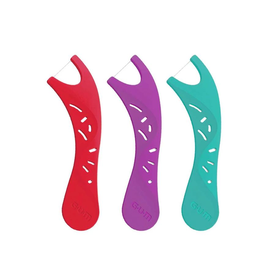 Infantil Flosser para Limpeza dos Dentes G.U.M Trolls Sabor Uva com 20 unidades