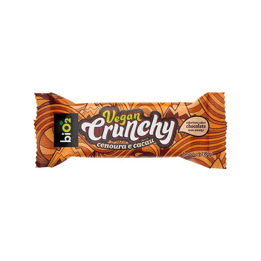 Bio 2 Barra de Cereal Bio2 Vegan Crunchy Cenoura e Cacau 28g