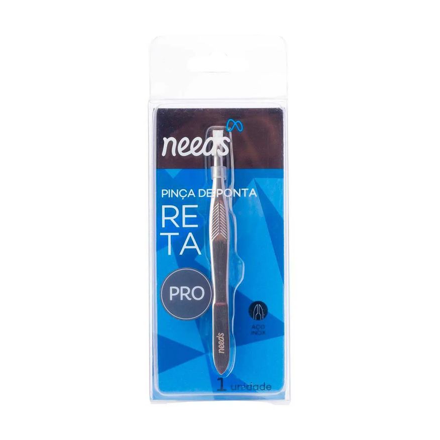 Needs Pinça de Ponta Reta PRO Inox 1 Unidade