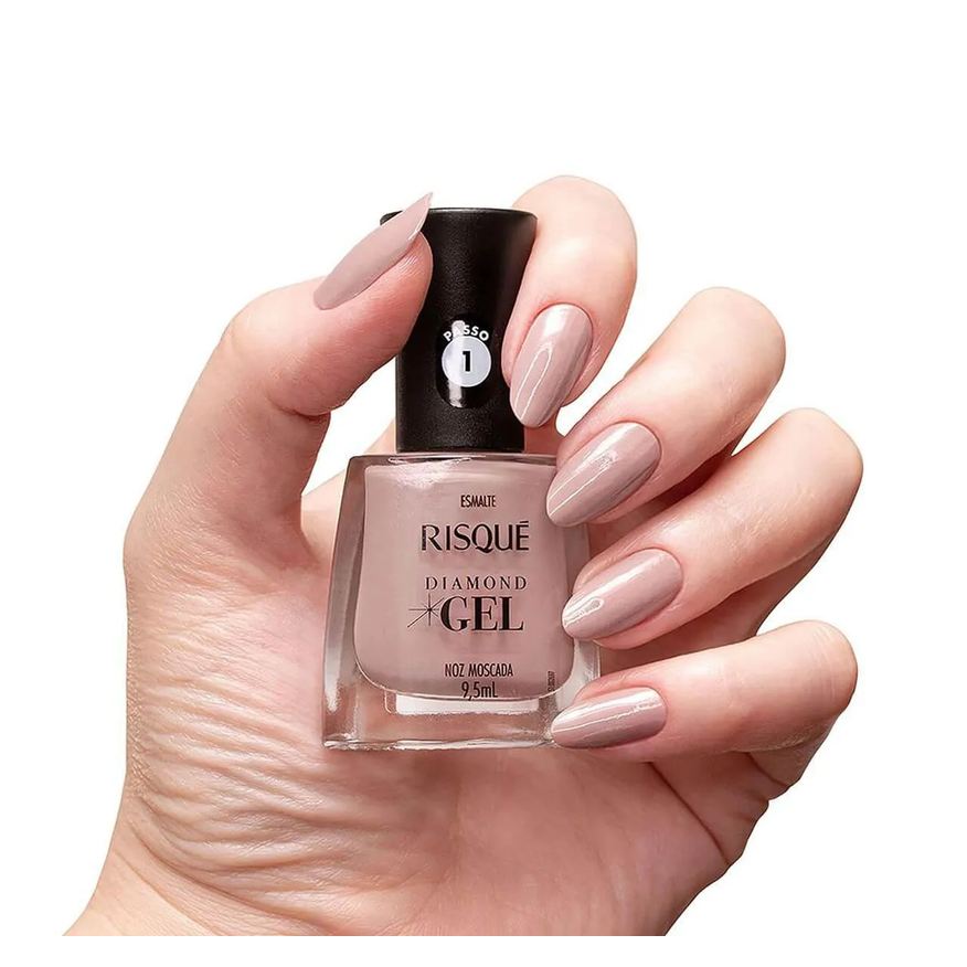 Risqué Esmalte Diamond Gel Noz Moscada Hipoalergênico com 9,5ml