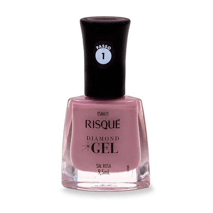 Risqué Esmalte Diamond Gel Sal Rosa Hipoalergênico com 9,5ml