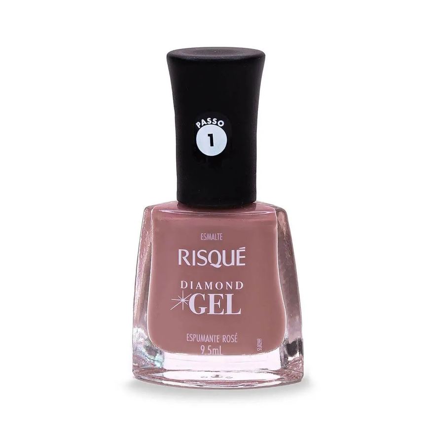Risqué Esmalte Diamond Gel Espumante Rosé Hipoalergênico com 9,5ml