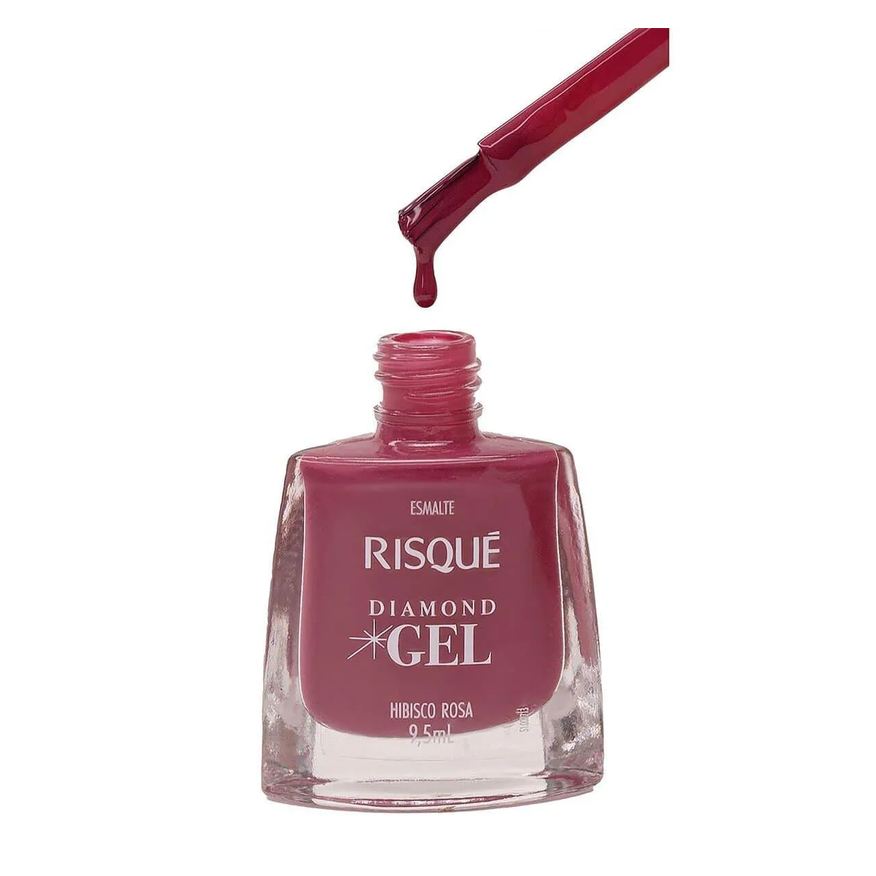 Risqué Esmalte Diamond Gel Hibisco Rosa Hipoalergênico com 9,5ml