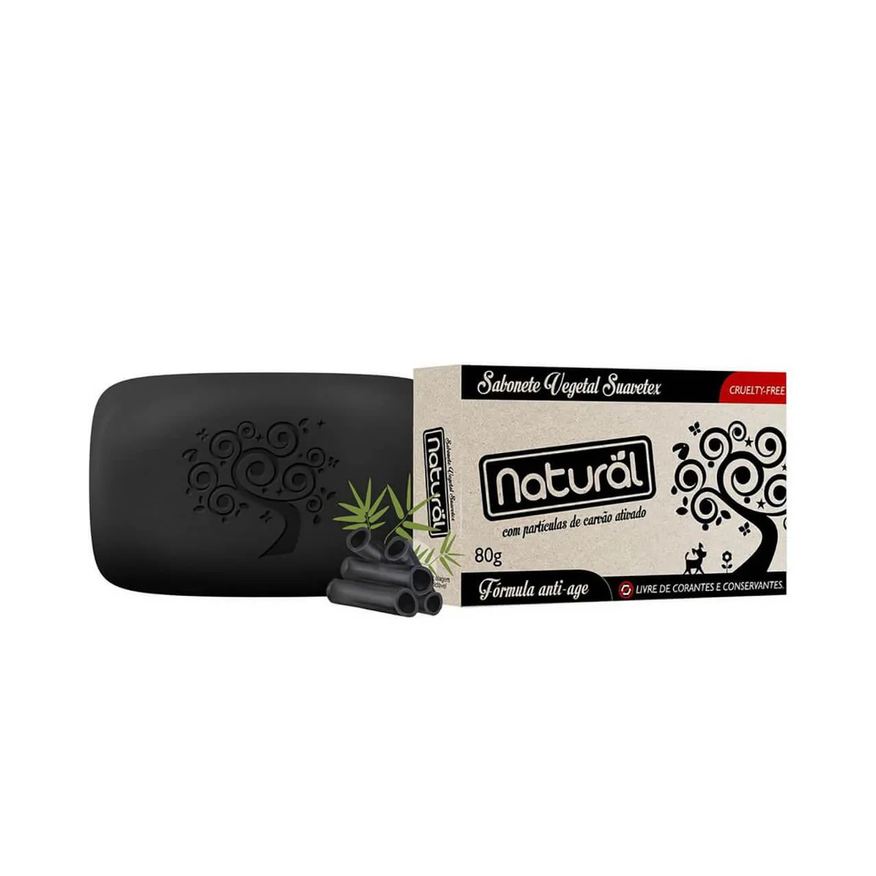 Suavetex Sabonete em Barra Vegetal Natural Carvão Ativado