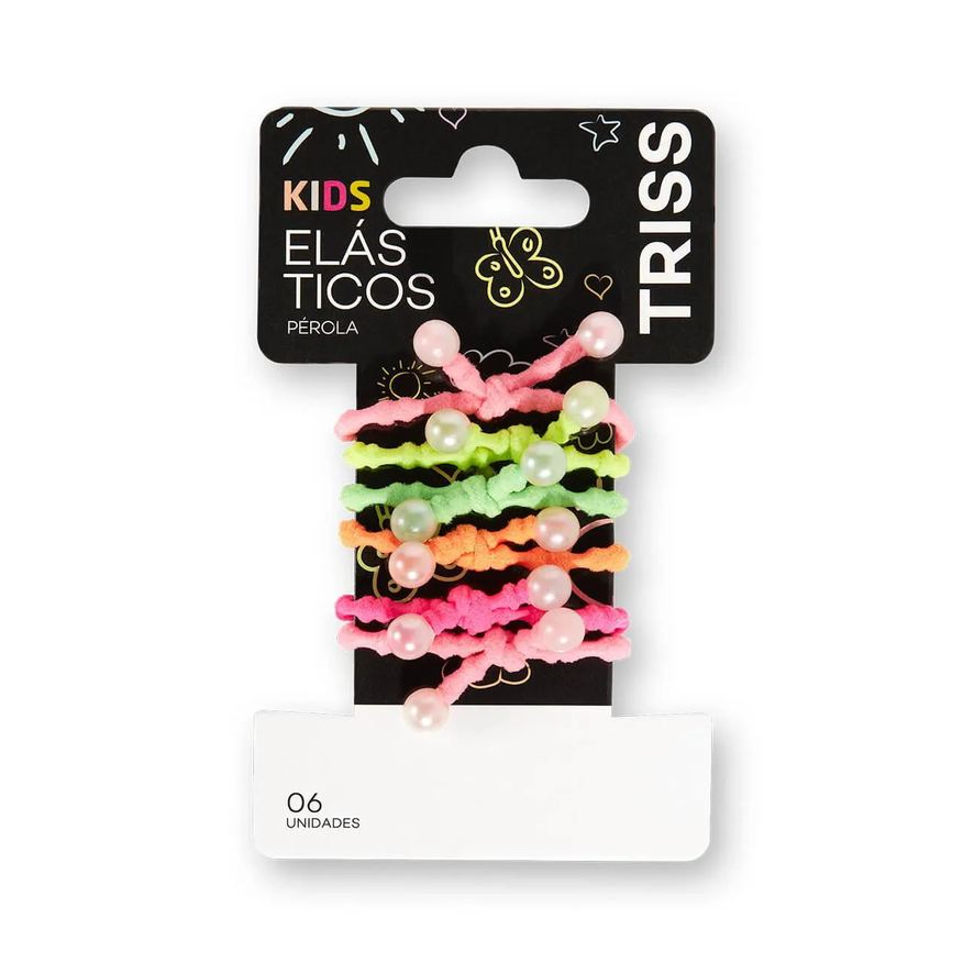 Triss Elásticos de Cabelos Kids Pérola 6 Unidades