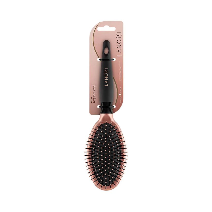de Escova Cabelo Lanossi Bronze Oval - 1 unidade